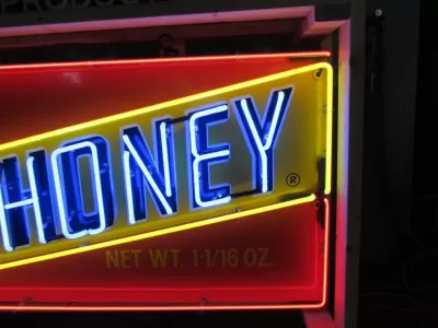 New Bit O Honey Candy Wrapper Porcelain Neon Sign 78 IN W x 29 IN H