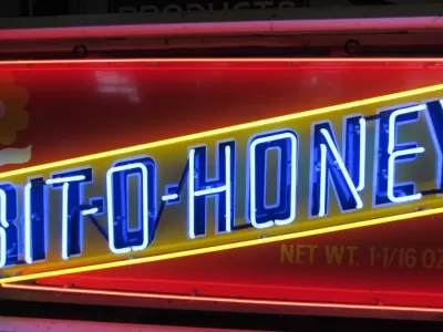 New Bit O Honey Candy Wrapper Porcelain Neon Sign 78 IN W x 29 IN H