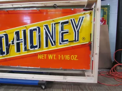 New Bit O Honey Candy Wrapper Porcelain Neon Sign 78 IN W x 29 IN H