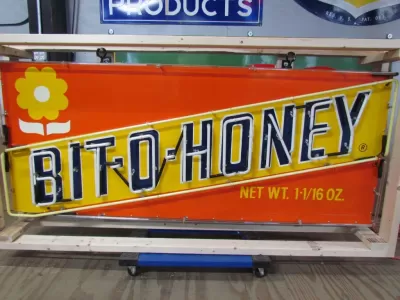 New Bit O Honey Candy Wrapper Porcelain Neon Sign 78 IN W x 29 IN H