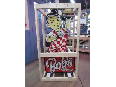 New "Bob's Big Boy" Double-sided Porcelain Neon with Matching Enamel Painted Can 30"W x 60"H