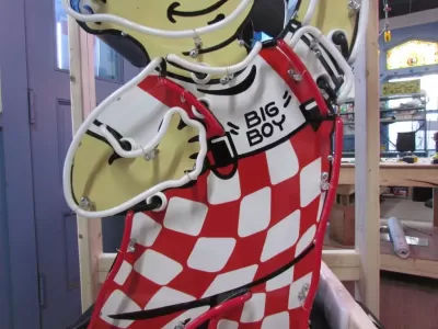 New "Bob's Big Boy" Double-sided Porcelain Neon with Matching Enamel Painted Can 30"W x 60"H