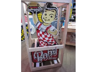 New "Bob's Big Boy" Double-sided Porcelain Neon with Matching Enamel Painted Can 30"W x 60"H