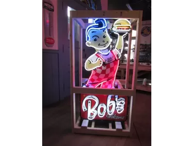 New "Bob's Big Boy" Double-sided Porcelain Neon with Matching Enamel Painted Can 30"W x 60"H