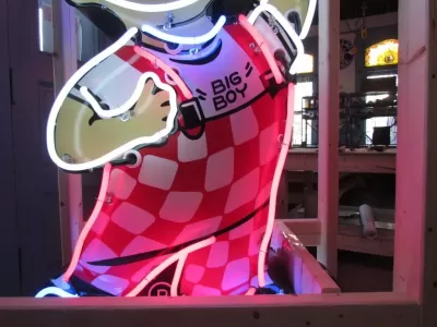 New "Bob's Big Boy" Double-sided Porcelain Neon with Matching Enamel Painted Can 30"W x 60"H