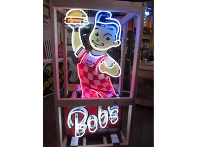 New "Bob's Big Boy" Double-sided Porcelain Neon with Matching Enamel Painted Can 30"W x 60"H
