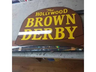 New Brown Derby Porcelain Metal Neon Sign 54"W x 36"H