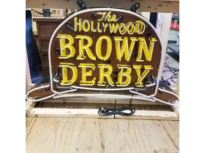 New Brown Derby Porcelain Metal Neon Sign 54"W x 36"H