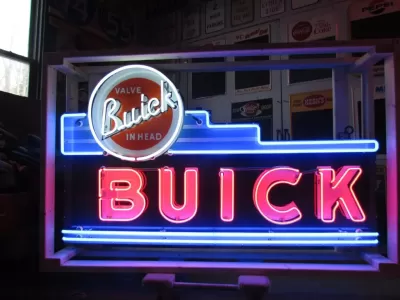 New Buick "Valve in Head" Single-Sided Porcelain Neon Sign 72"W x 42"H