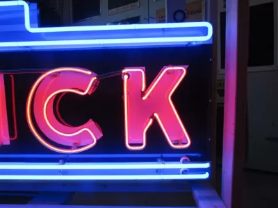 New Buick "Valve in Head" Single-Sided Porcelain Neon Sign 72"W x 42"H