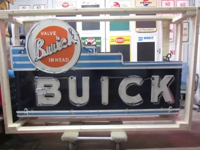 New Buick "Valve in Head" Single-Sided Porcelain Neon Sign 72"W x 42"H