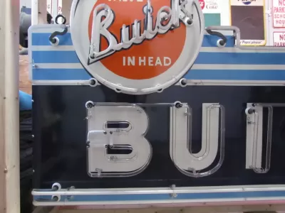 New Buick "Valve in Head" Single-Sided Porcelain Neon Sign 72"W x 42"H
