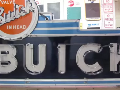 New Buick "Valve in Head" Single-Sided Porcelain Neon Sign 72"W x 42"H
