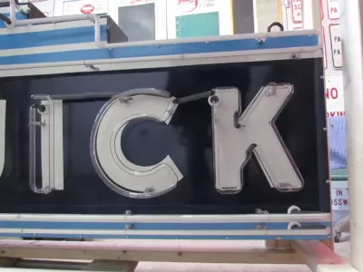 New Buick "Valve in Head" Single-Sided Porcelain Neon Sign 72"W x 42"H