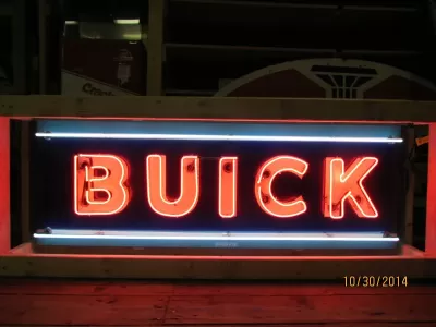 New "Buick"  Porcelain Neon Sign - 90"W x 32"H