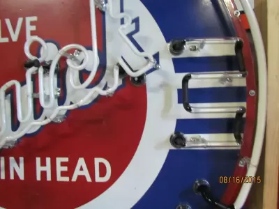 New Buick Valve in Head Porcelain Neon Sign 42" Diameter