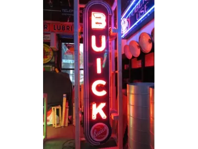Original Double-Sided Dealership Buick Porcelain Neon Sign 25 IN W x 11 FT H