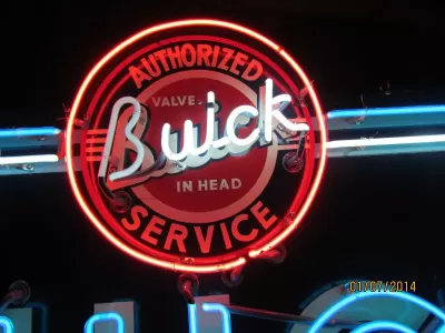 Original Buick Sales & Service Painted Neon Sign 57"W x 48"H 