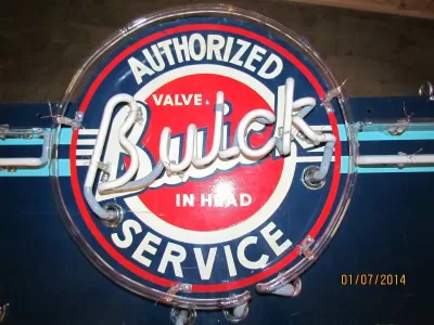 Original Buick Sales & Service Painted Neon Sign 57"W x 48"H 