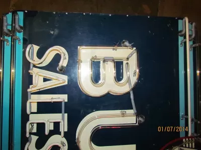 Original Buick Sales & Service Painted Neon Sign 57"W x 48"H 