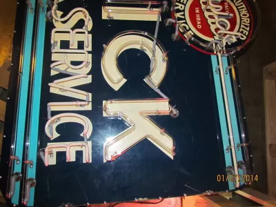 Original Buick Sales & Service Painted Neon Sign 57"W x 48"H 
