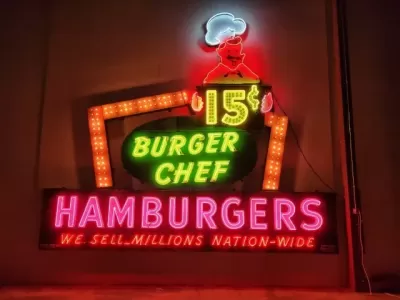 Original Burger Chef Porcelain Neon 19 FT W x 16 1/2 FT H