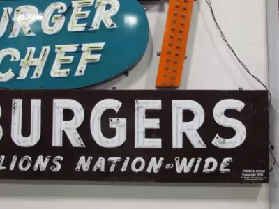 Original Burger Chef Porcelain Neon 19 FT W x 16 1/2 FT H