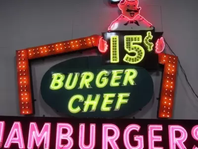 Original Burger Chef Porcelain Neon 19 FT W x 16 1/2 FT H