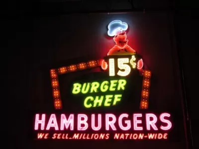 Original Burger Chef Porcelain Neon 19 FT W x 16 1/2 FT H
