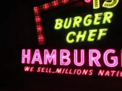 Original Burger Chef Porcelain Neon 19 FT W x 16 1/2 FT H