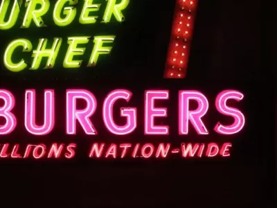 Original Burger Chef Porcelain Neon 19 FT W x 16 1/2 FT H
