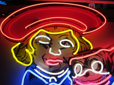 New Buster Brown Shoes Animated Porcelain Neon 48 IN W x 54 IN H 