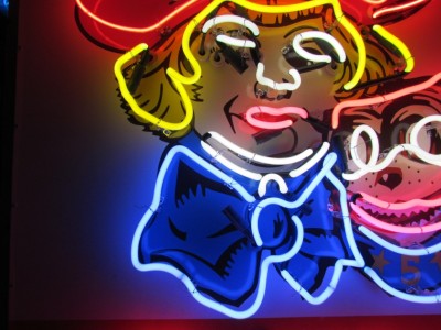 New Buster Brown Shoes Animated Porcelain Neon 48 IN W x 54 IN H 