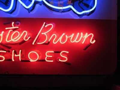 New Buster Brown Shoes Animated Porcelain Neon 48 IN W x 54 IN H 