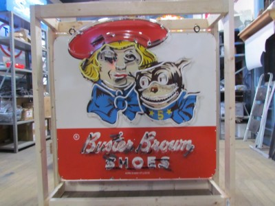 New Buster Brown Shoes Animated Porcelain Neon 48 IN W x 54 IN H 