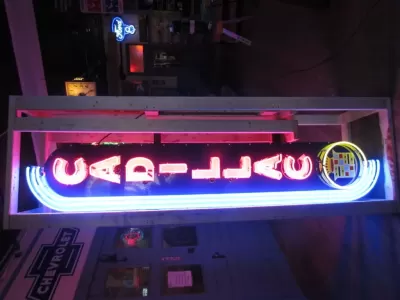 New Double-sided Porcelain Neon Cadillac Sign 18 IN W x 96 IN H