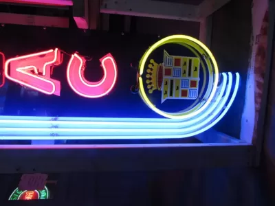 New Double-sided Porcelain Neon Cadillac Sign 18 IN W x 96 IN H
