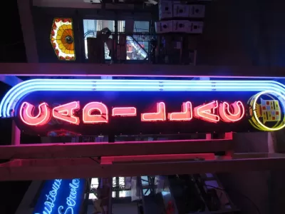 New Double-sided Porcelain Neon Cadillac Sign 18 IN W x 96 IN H