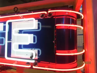 New CAFE Porcelain Sign with Wrap-Around Bullnose Neon 77 IN W x 18 1/2 IN H