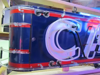 New CAFE Porcelain Sign with Wrap-Around Bullnose Neon 77 IN W x 18 1/2 IN H