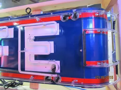 New CAFE Porcelain Sign with Wrap-Around Bullnose Neon 77 IN W x 18 1/2 IN H