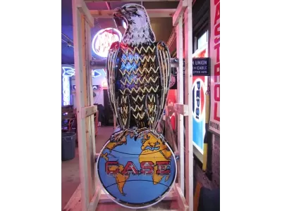 New Case Eagle Porcelain Neon Sign 32"W x 72"H