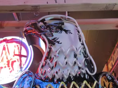 New Case Eagle Porcelain Neon Sign 32"W x 72"H