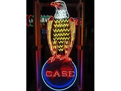 New Case Eagle Porcelain Neon Sign 32"W x 72"H