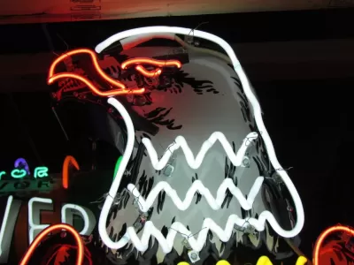 New Case Eagle Porcelain Neon Sign 32"W x 72"H