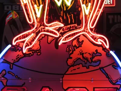 New Case Eagle Porcelain Neon Sign 32"W x 72"H