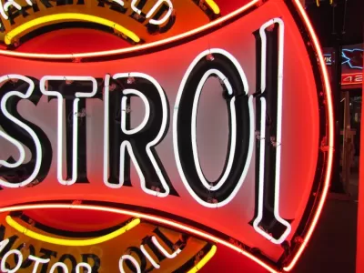 New Castrol/Wakefield Motor Oil Single-Sided Porcelain Neon Sign 60 IN Diameter