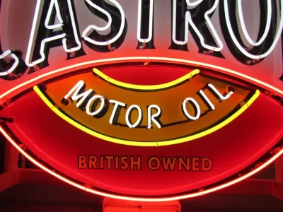 New Castrol/Wakefield Motor Oil Single-Sided Porcelain Neon Sign 60 IN Diameter