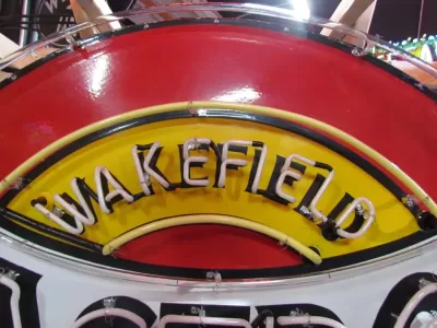 New Castrol/Wakefield Motor Oil Single-Sided Porcelain Neon Sign 60 IN Diameter