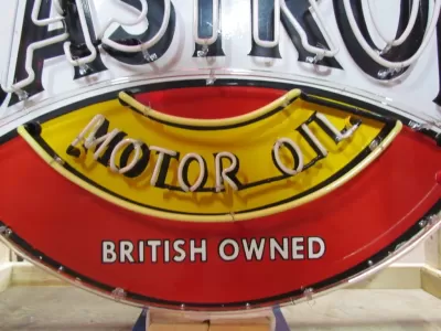 New Castrol/Wakefield Motor Oil Single-Sided Porcelain Neon Sign 60 IN Diameter